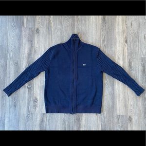 Lacoste Navy Full Zip Sweater
